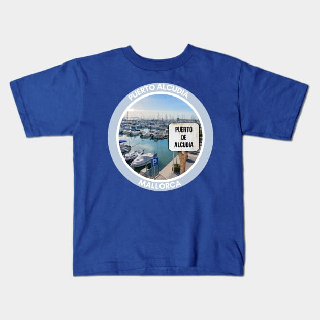 Puerto Alcudia  Mallorca Kids T-Shirt by Papilio Art